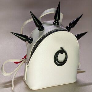 Mini vegan leather backpack Giant spikes, O ring